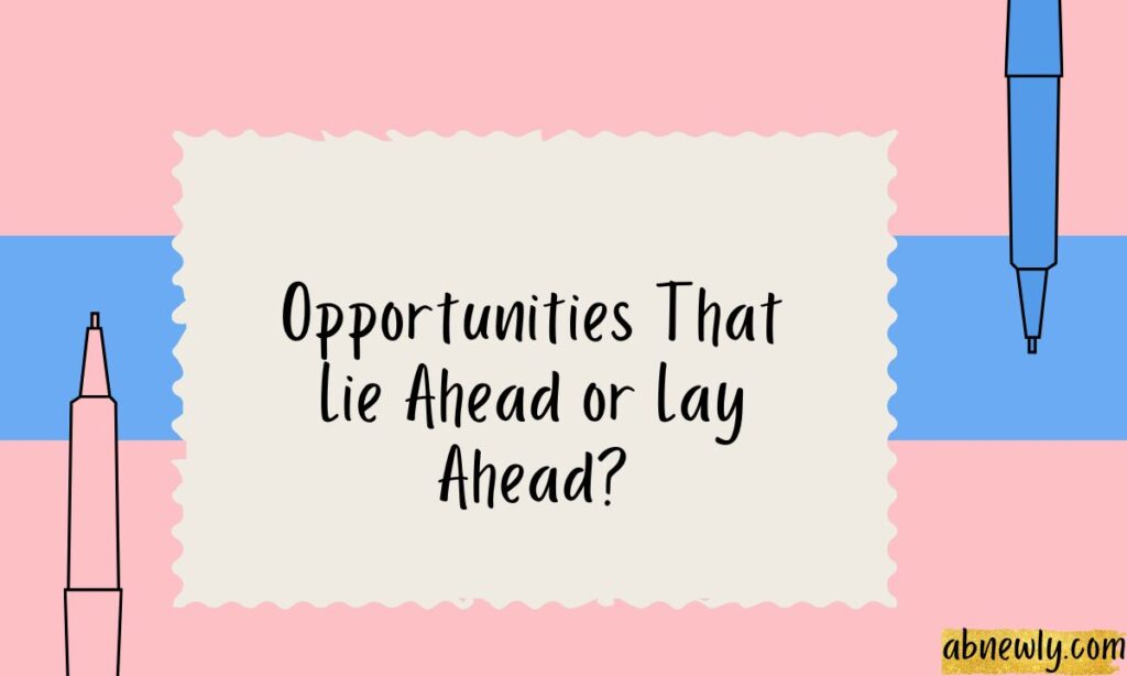 Opportunities That Lie Ahead or Lay Ahead